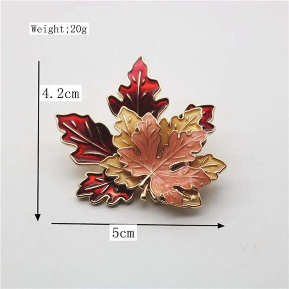 Fall Thanksgiving Brooch Pin, Autumn Fall Leaves Brooch Maple Leaf Pin - Picture 3 of 7